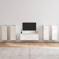 Long Meuble TV en Bois Massif de Pin - 5 Pièces-Mon Meuble TV-Blanc-10
