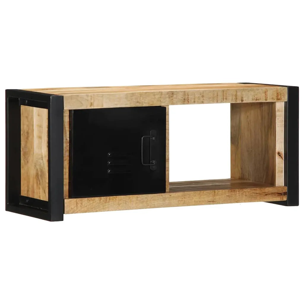 Meuble Bas TV Fait Maison en Manguier Massif - 80 cm-Mon Meuble TV-Bois de manguier brut massif-1