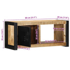 Meuble Bas TV Fait Maison en Manguier Massif - 80 cm-Mon Meuble TV-Bois de manguier brut massif-10