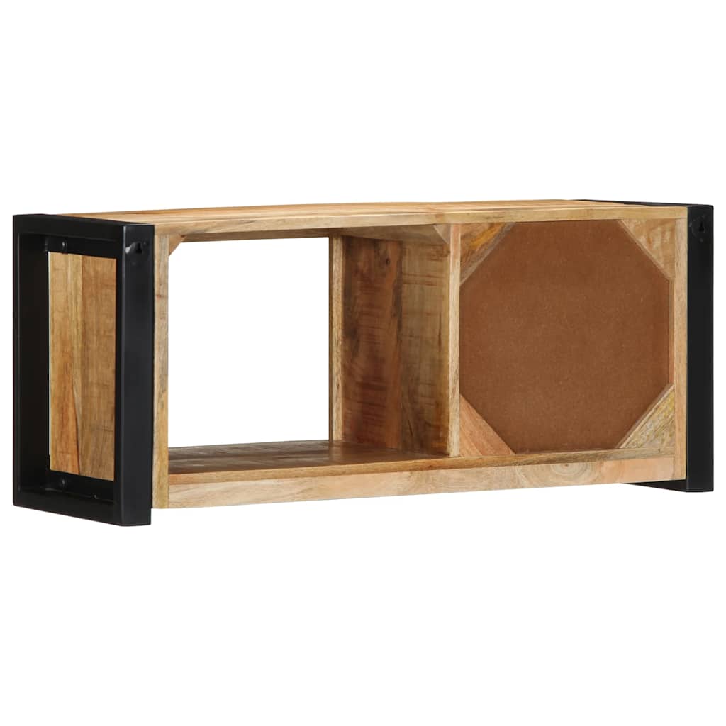 Meuble Bas TV Fait Maison en Manguier Massif - 80 cm-Mon Meuble TV-Bois de manguier brut massif-5
