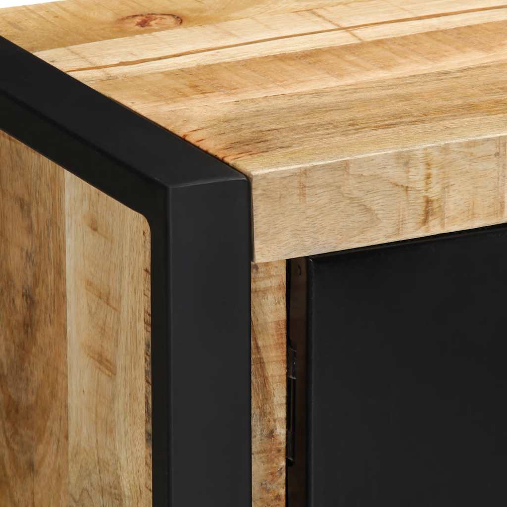 Meuble Bas TV Fait Maison en Manguier Massif - 80 cm-Mon Meuble TV-Bois de manguier brut massif-6