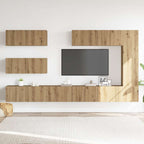 Meuble Bibliothèque TV Design Effet Chêne Artisanal - 7 Pièces-Mon Meuble TV-2