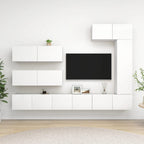 Meuble Bibliothèque TV Suspendu Effet Béton - 6 Pièces-Mon Meuble TV-Blanc-100 cm-7-14