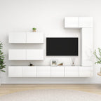 Meuble Bibliothèque TV Suspendu Effet Béton - 6 Pièces-Mon Meuble TV-Blanc brillant-100 cm-7-12