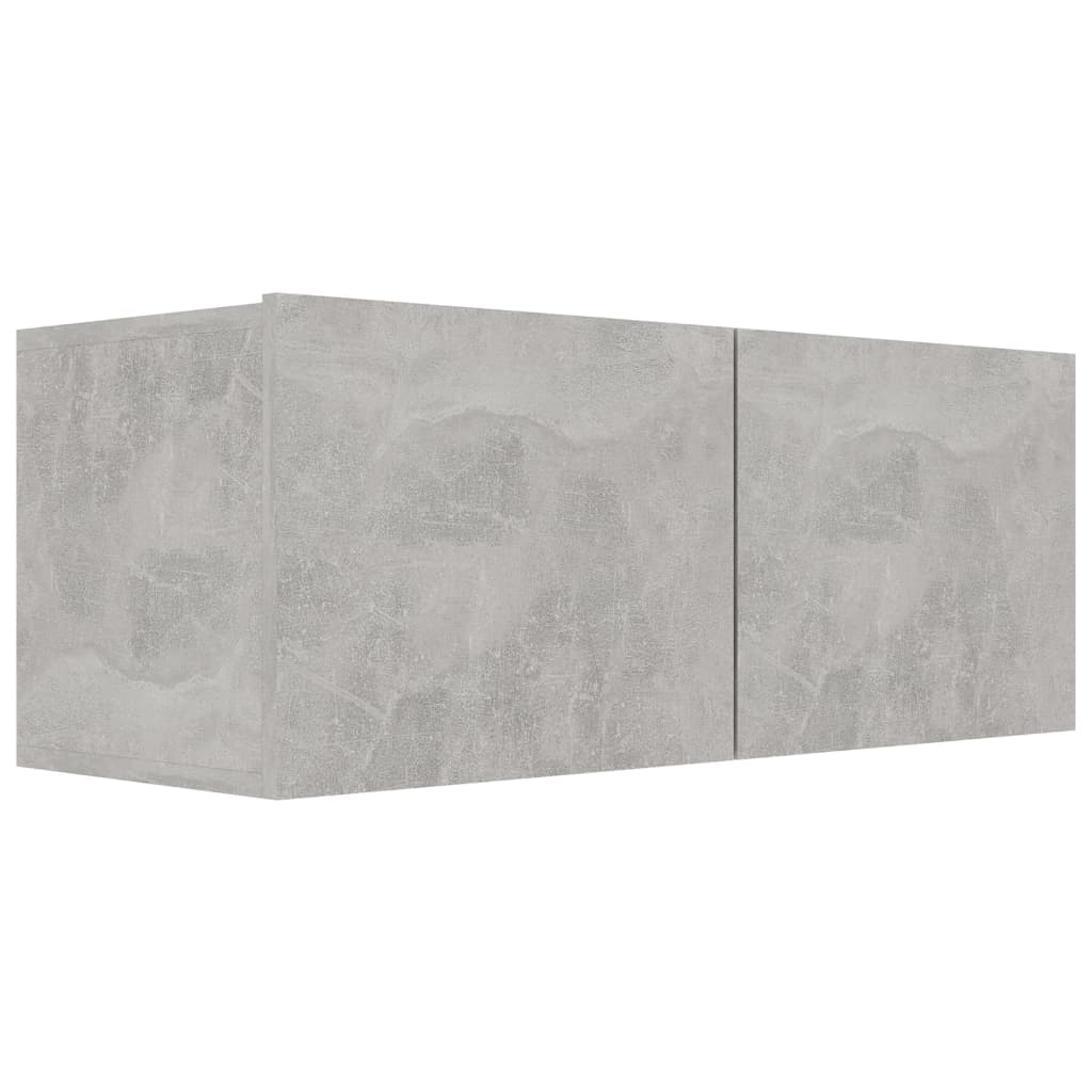 Meuble Bibliothèque TV Suspendu Effet Béton - 6 Pièces-Mon Meuble TV-Bois ancien-60 cm-8-4