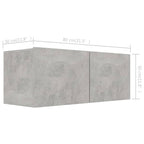 Meuble Bibliothèque TV Suspendu Effet Béton - 6 Pièces-Mon Meuble TV-Bois ancien-60 cm-8-9