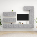 Meuble Bibliothèque TV Suspendu Effet Béton - 6 Pièces-Mon Meuble TV-Gris béton-100 cm-7-15