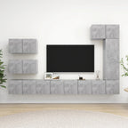 Meuble Bibliothèque TV Suspendu Effet Béton - 6 Pièces-Mon Meuble TV-Gris béton-60 cm-8-20