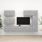 Meuble Bibliothèque TV Suspendu Effet Béton - 6 Pièces-Mon Meuble TV-Gris béton-80 cm-6-2