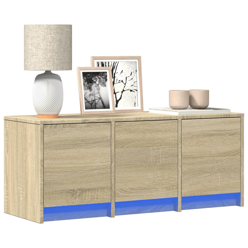 Meuble de TV avec LED Effet Chêne Sonoma - 97 cm-Mon Meuble TV-1