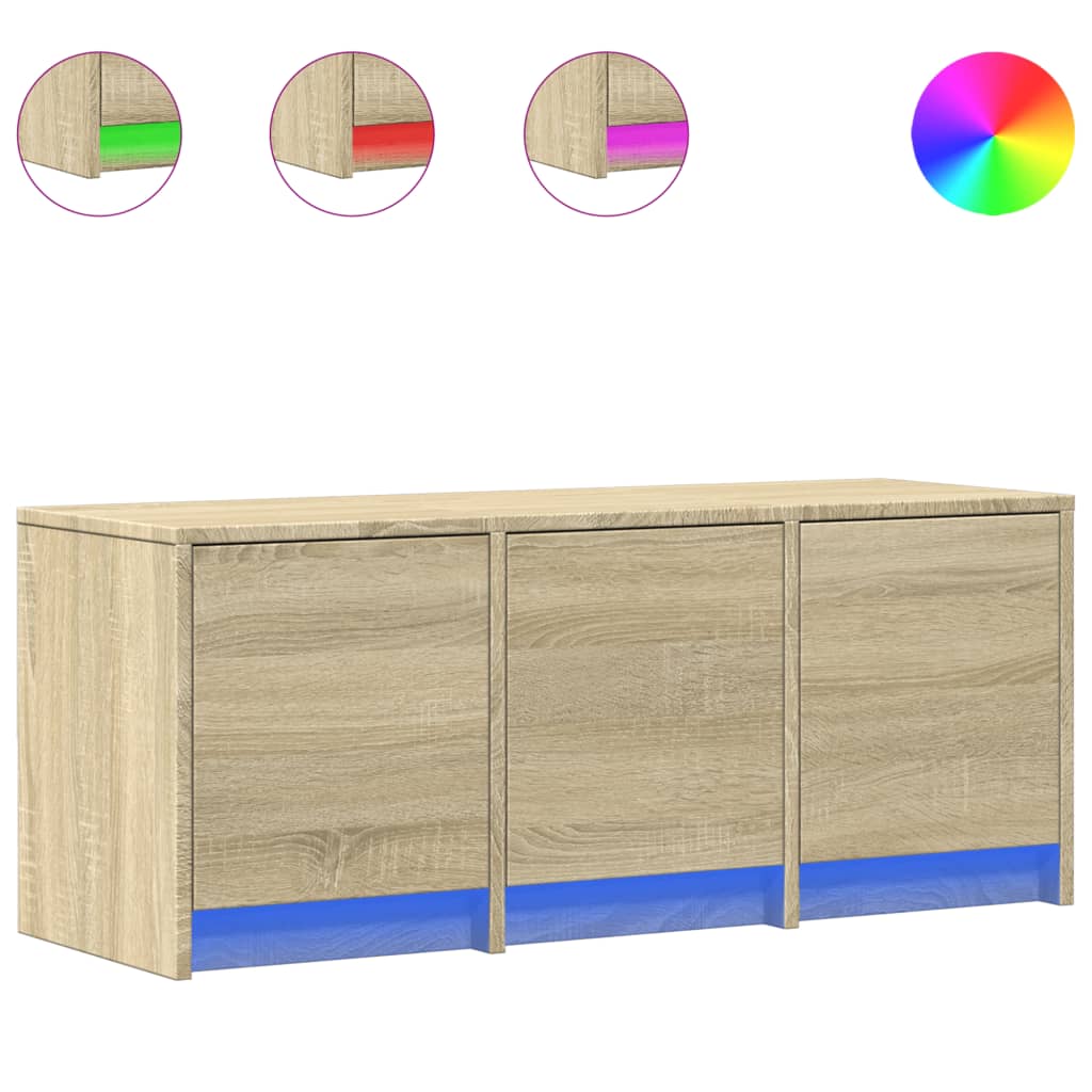 Meuble de TV avec LED Effet Chêne Sonoma - 97 cm-Mon Meuble TV-2