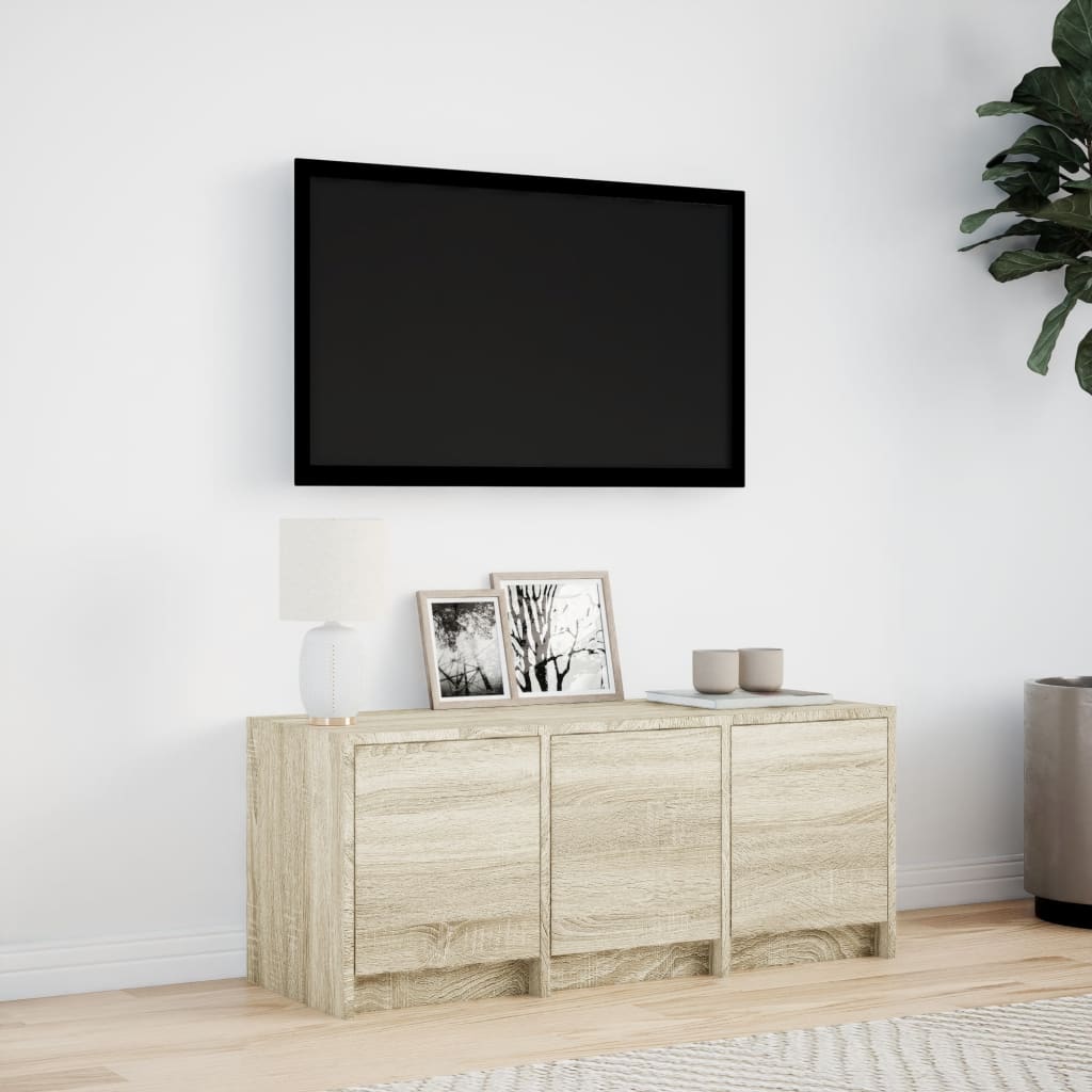 Meuble de TV avec LED Effet Chêne Sonoma - 97 cm-Mon Meuble TV-4