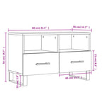 Meuble de TV Gris Effet Sonoma et Métal - 80 cm-Mon Meuble TV-Blanc-1-12