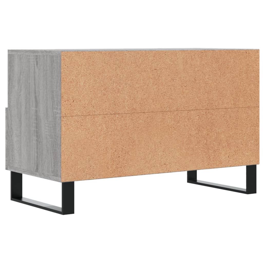 Meuble de TV Gris Effet Sonoma et Métal - 80 cm-Mon Meuble TV-Blanc-1-8