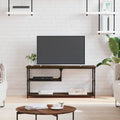 Meuble de TV Style Industriel Effet Chêne et Acier - 103 cm-Mon Meuble TV-Chêne marron-2