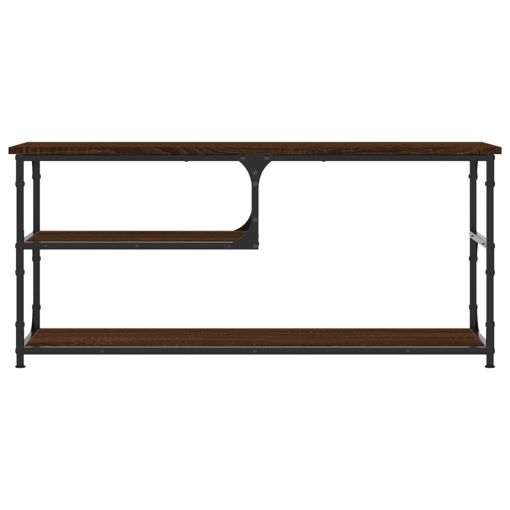 Meuble de TV Style Industriel Effet Chêne et Acier - 103 cm-Mon Meuble TV-Chêne marron-4