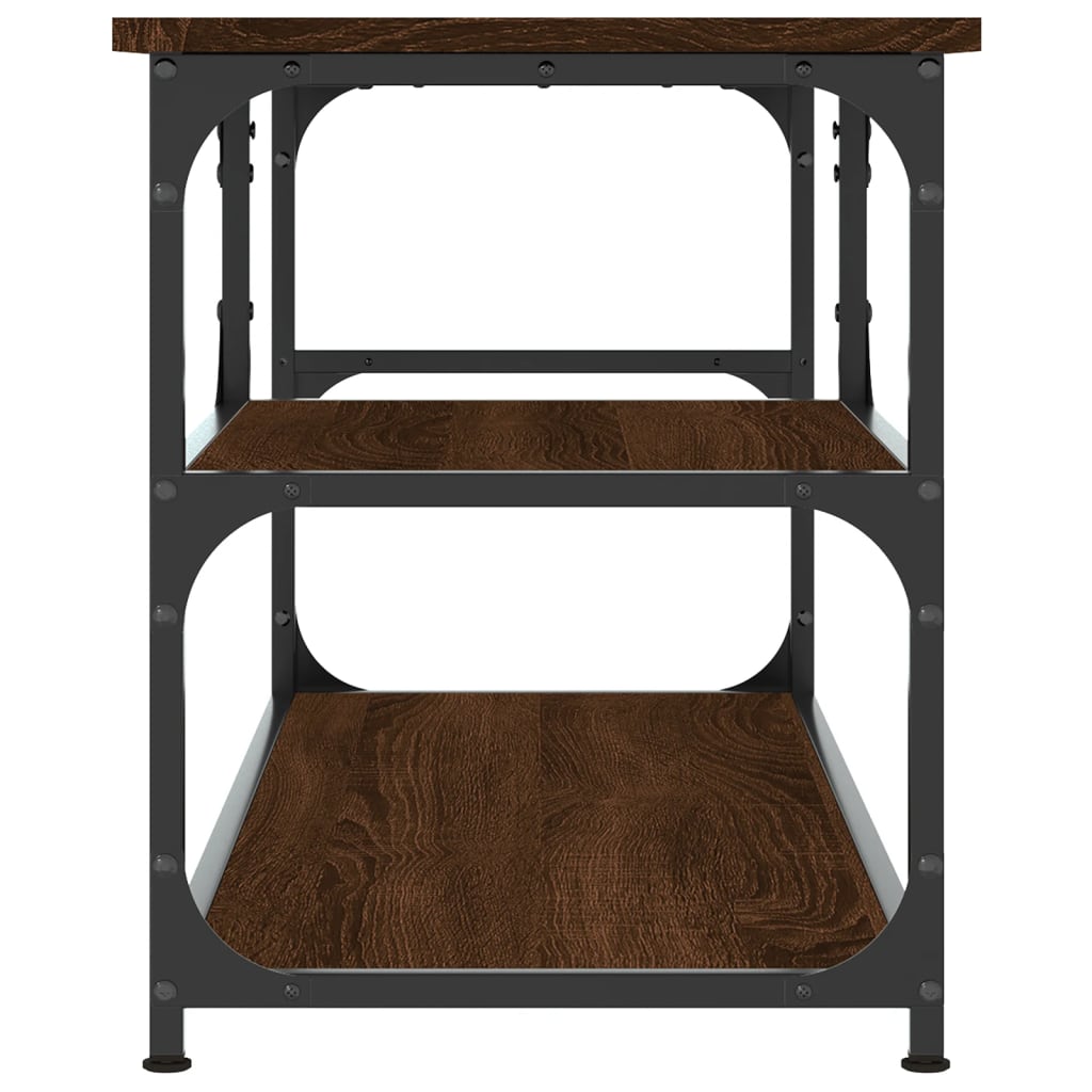 Meuble de TV Style Industriel Effet Chêne et Acier - 103 cm-Mon Meuble TV-Chêne marron-5