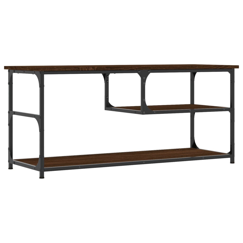 Meuble de TV Style Industriel Effet Chêne et Acier - 103 cm-Mon Meuble TV-Chêne marron-6