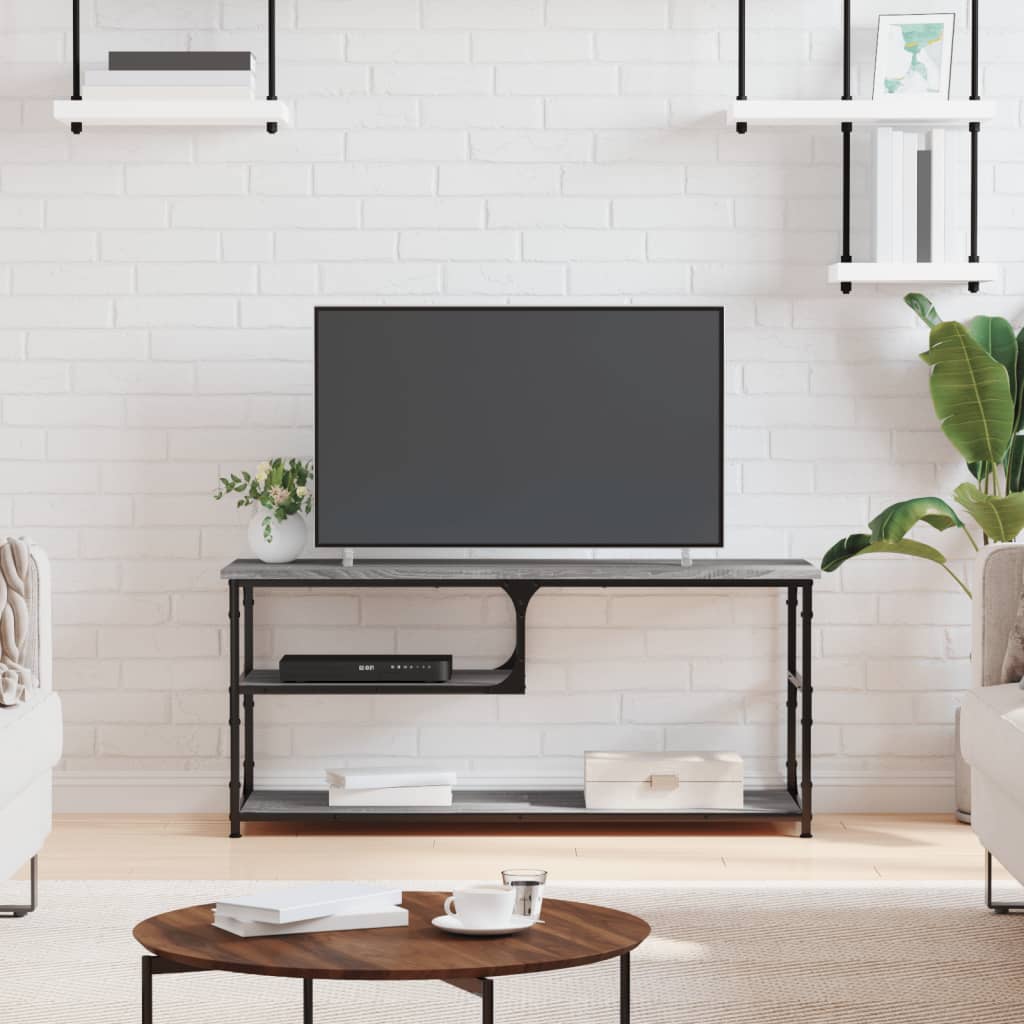 Meuble de TV Style Industriel Effet Chêne et Acier - 103 cm-Mon Meuble TV-Sonoma gris-11