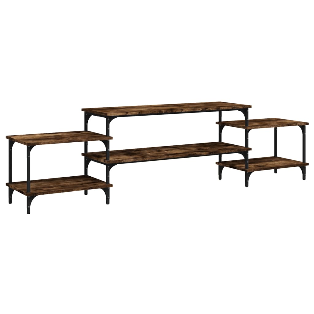 Meuble Salon TV avec Rangement Effet Chêne Fumé - 197 cm-Mon Meuble TV-Chêne fumé-197 cm-1