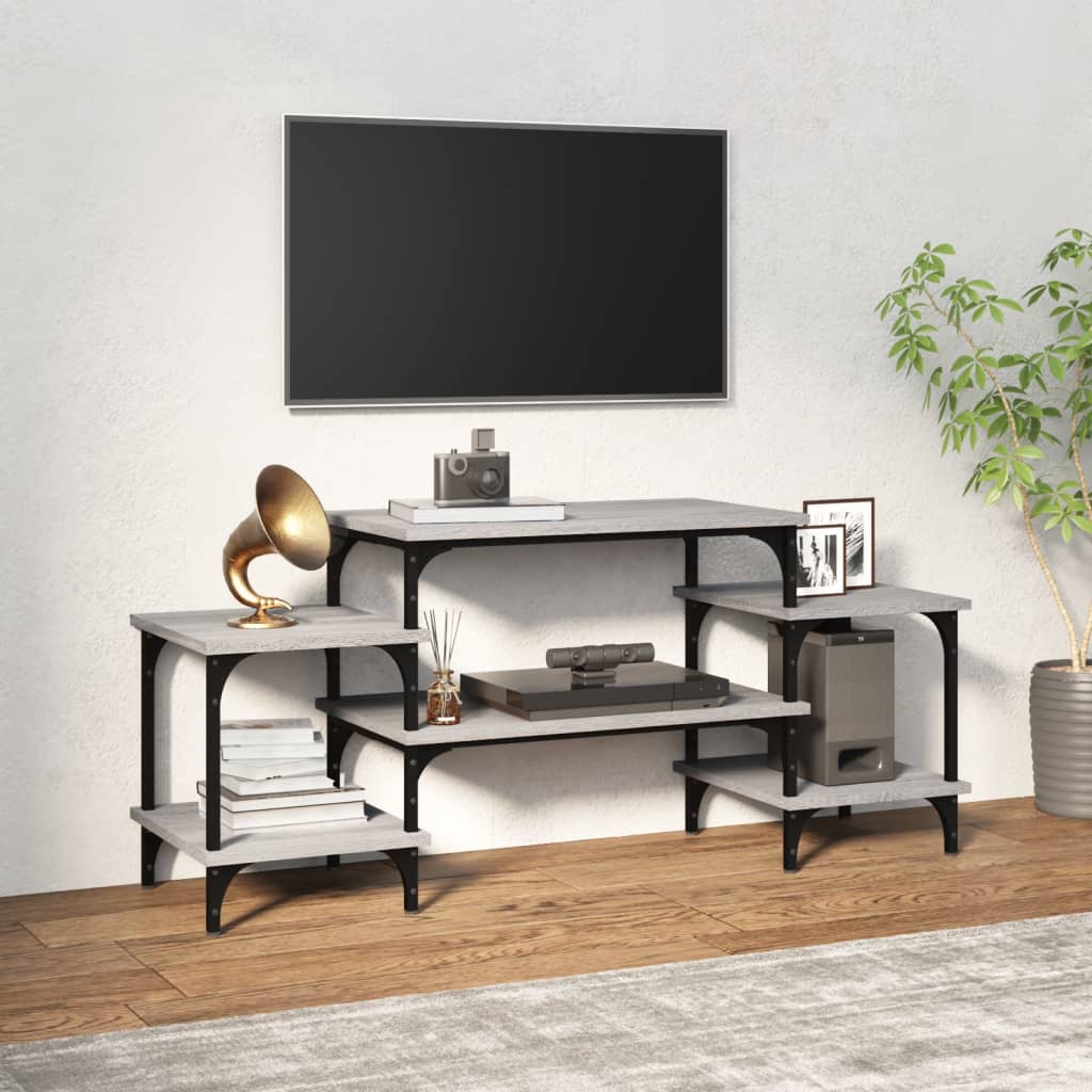 Meuble Salon TV avec Rangement Effet Chêne Fumé - 197 cm-Mon Meuble TV-Sonoma gris-117 cm-11