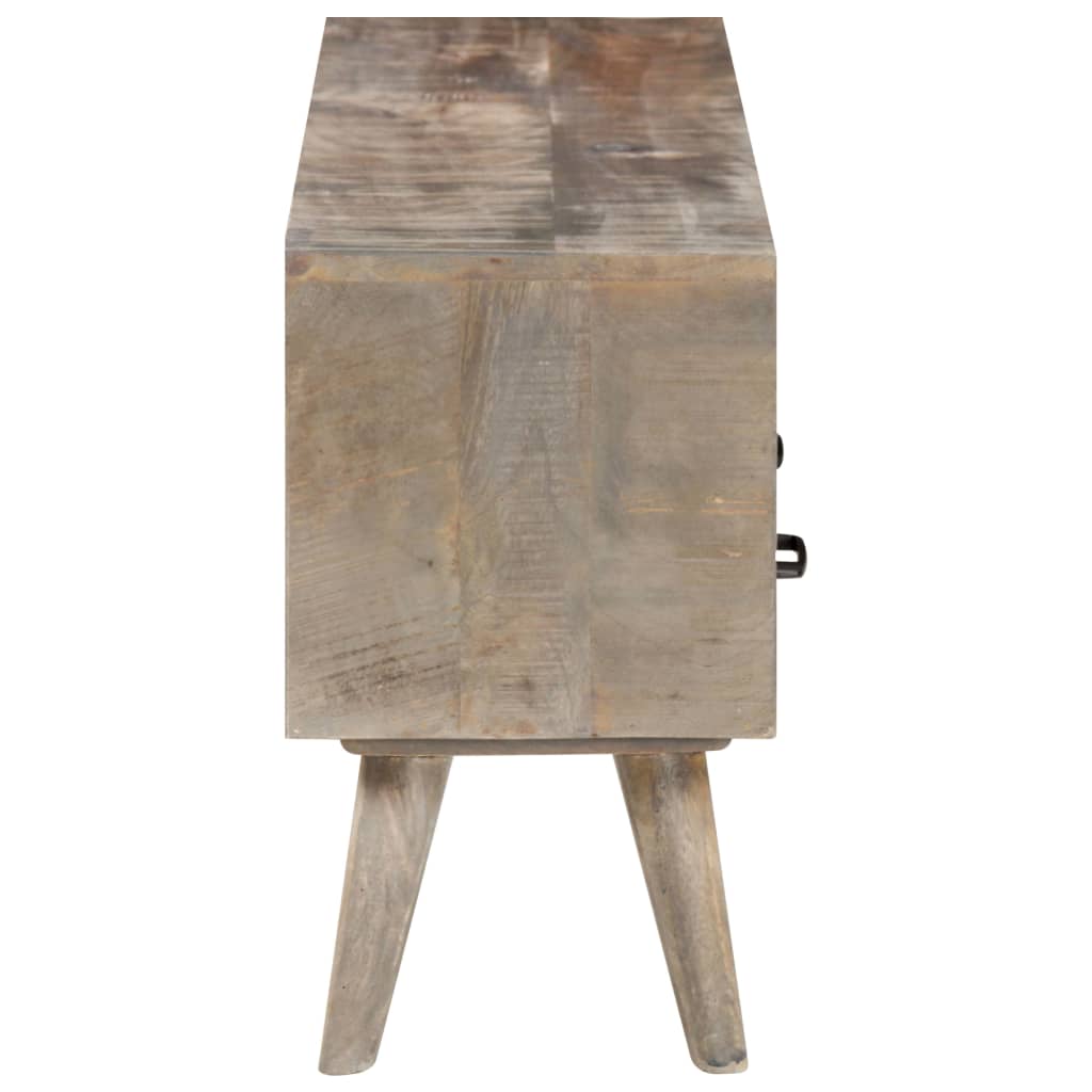 Meuble Télé Bois Gris en Manguier Massif - 130 cm-Mon Meuble TV-3