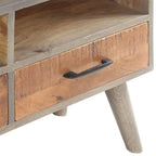 Meuble Télé Bois Gris en Manguier Massif - 130 cm-Mon Meuble TV-5