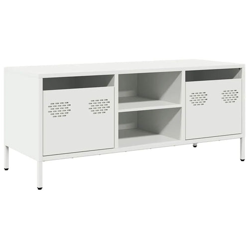 Meuble Télé en Acier Blanc - 101,5 cm-Mon Meuble TV-Blanc-1