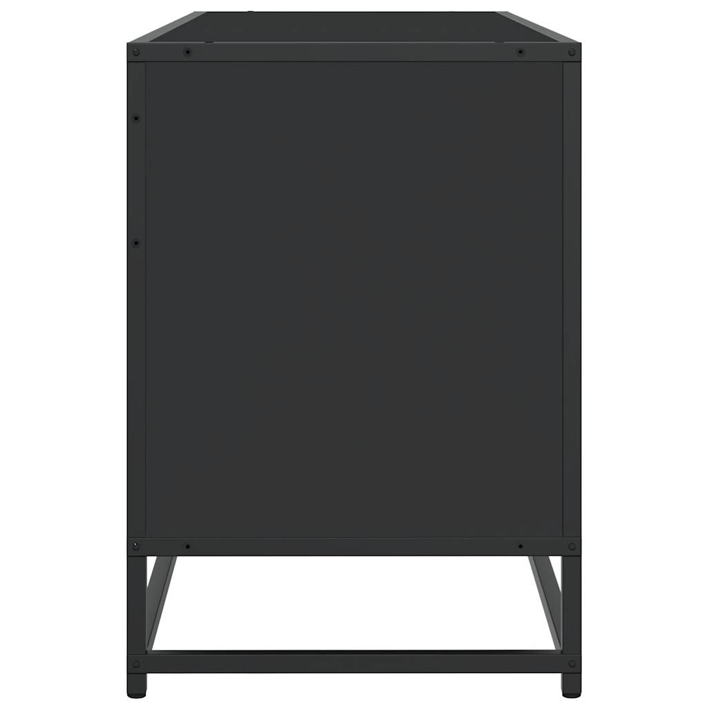 Meuble Télé Industriel Finition Bois Noir - 100 cm-Mon Meuble TV-Chêne sonoma-1-5