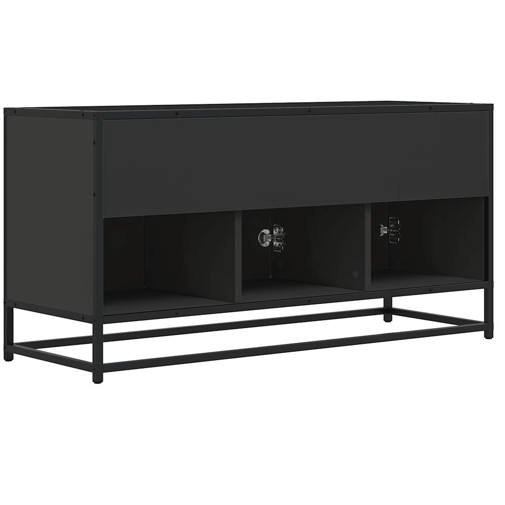 Meuble Télé Industriel Finition Bois Noir - 100 cm-Mon Meuble TV-Chêne sonoma-1-6