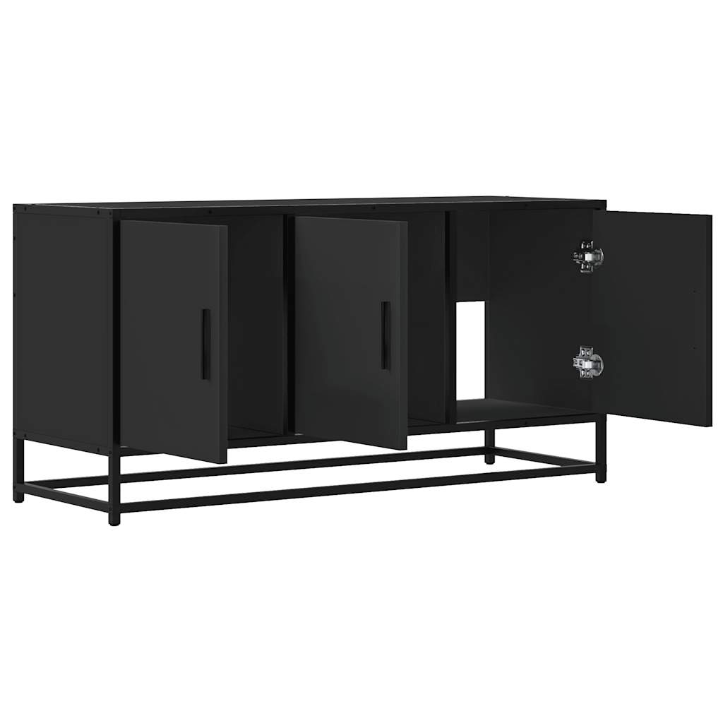 Meuble Télé Industriel Finition Bois Noir - 100 cm-Mon Meuble TV-Chêne sonoma-1-7