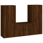 Meuble TV 140 cm Suspendu Effet Chêne Marron - 3 Pièces-Mon Meuble TV-Chêne sonoma-3-2