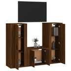 Meuble TV 140 cm Suspendu Effet Chêne Marron - 3 Pièces-Mon Meuble TV-Chêne sonoma-3-3