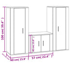 Meuble TV 140 cm Suspendu Effet Chêne Marron - 3 Pièces-Mon Meuble TV-Chêne sonoma-3-7