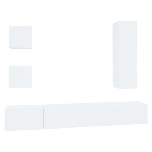 Meuble TV 160 cm Blanc Suspendu - 5 Pièces-Mon Meuble TV-2