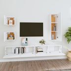 Meuble TV 160 cm Blanc Suspendu - 5 Pièces-Mon Meuble TV-3