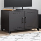 Meuble TV à Pieds en Acier Anthracite - 68 cm-Mon Meuble TV-Noir-1-15