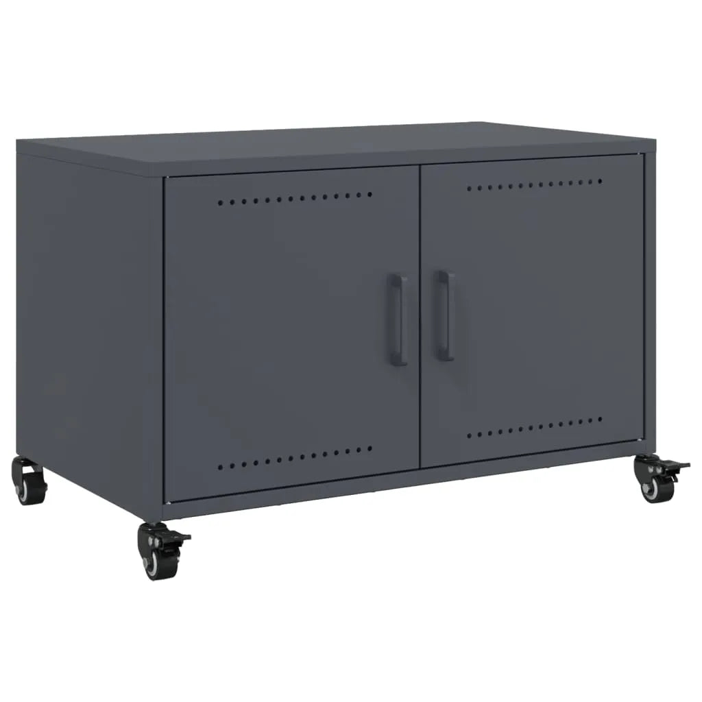 Meuble TV à Pieds en Acier Anthracite - 68 cm-Mon Meuble TV-Vert-1-2