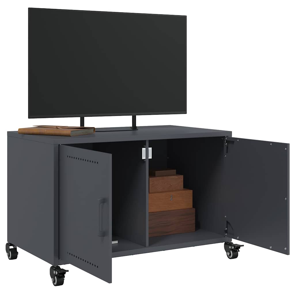 Meuble TV à Pieds en Acier Anthracite - 68 cm-Mon Meuble TV-Vert-1-4