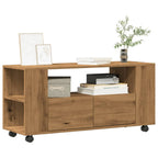 Meuble TV à Roulettes Effet Bois Gris - 102 cm-Mon Meuble TV-chêne artisanal-1-15