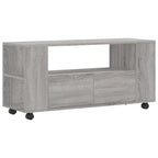 Meuble TV à Roulettes Effet Bois Gris - 102 cm-Mon Meuble TV-Chêne fumé-1-2