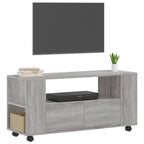 Meuble TV à Roulettes Effet Bois Gris - 102 cm-Mon Meuble TV-Chêne fumé-1-3