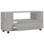 Meuble TV à Roulettes Effet Bois Gris - 102 cm-Mon Meuble TV-Chêne fumé-1-5