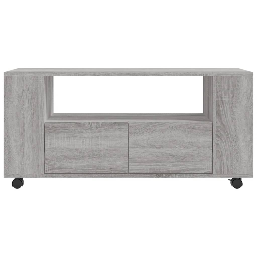 Meuble TV à Roulettes Effet Bois Gris - 102 cm-Mon Meuble TV-Chêne fumé-1-6