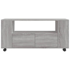 Meuble TV à Roulettes Effet Bois Gris - 102 cm-Mon Meuble TV-Chêne fumé-1-6
