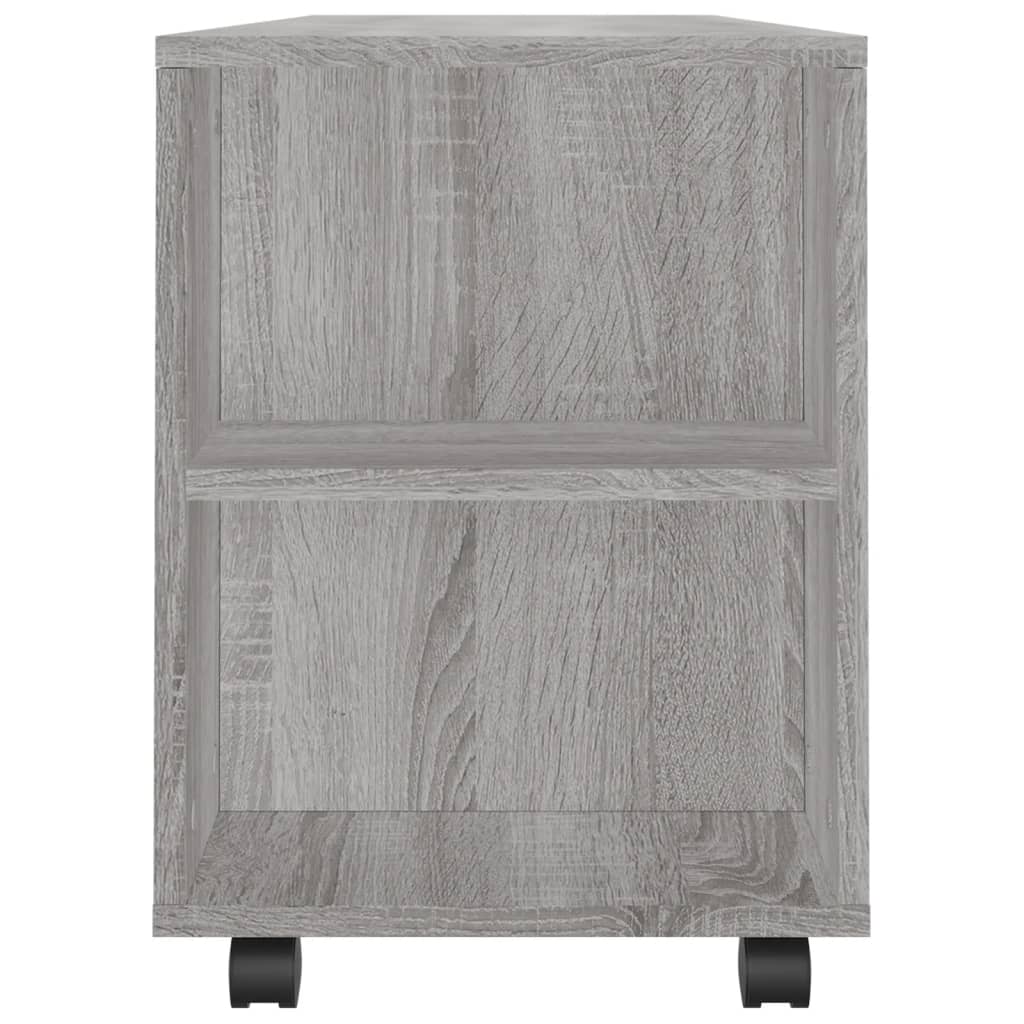 Meuble TV à Roulettes Effet Bois Gris - 102 cm-Mon Meuble TV-Chêne fumé-1-7