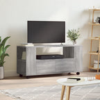 Meuble TV à Roulettes Effet Bois Gris - 102 cm-Mon Meuble TV-Sonoma gris-1-1