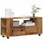 Meuble TV à Roulettes Effet Bois Gris - 102 cm-Mon Meuble TV-Vieux bois-1-16