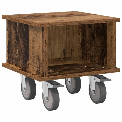 Meuble TV à Roulettes en Bois d'Ingénierie - 37 cm-Mon Meuble TV-Chêne fumé-68,5 x 35 x 35 cm-1