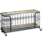 Meuble TV à Roulettes en Manguier et Métal - 100 cm-Mon Meuble TV-1